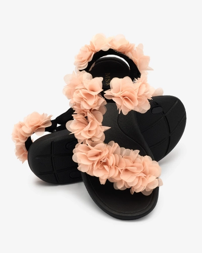 Royalfashion Sandale de damă pudrate cu flori Alferroy