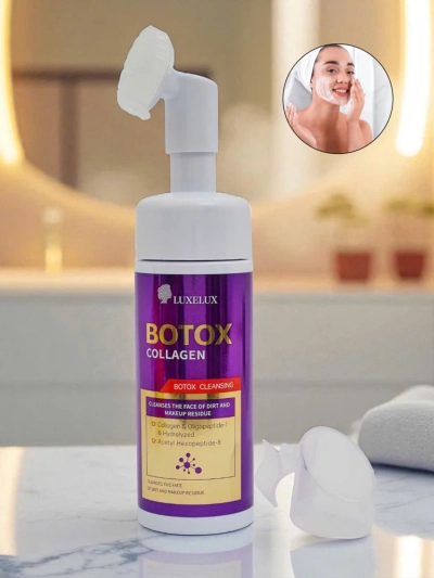 Spumă facială purificatoare și hidratantă cu colagen și perie