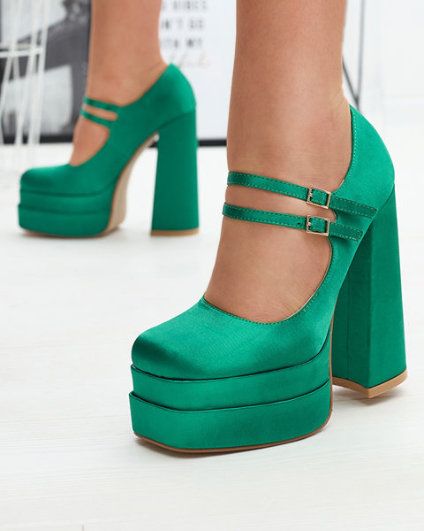 Pantofi cu toc înalt de damă verzi Elika - Încălțăminte