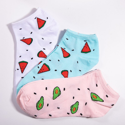 Șosete de gleznă multicolore pentru femei 3 / pachet - Șosete