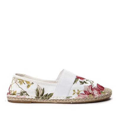 Białe espadryle w kwiaty Novalee- Obuwie