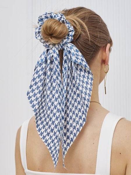 Royalfashion Elastic de păr cu fundă în carouri Kratella