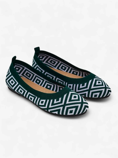 Royalfashion Balerini de damă din material textil cu imprimeu geometric Metric