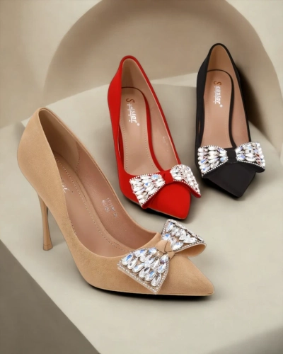 Pantofi cu toc stiletto Royalfashion pentru femei cu fundiță Cocarte