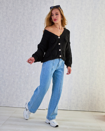Royalfashion Pulover tricotat pentru femei cu nasturi