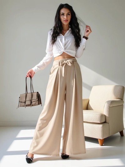 Pantaloni largi pentru femei Royalfashion