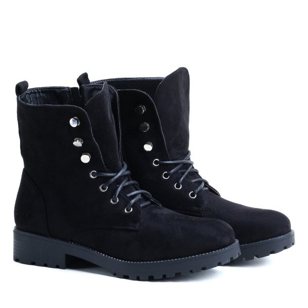 Czarne, ocieplane traperki Parker- Obuwie