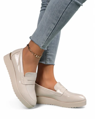 Royalfashion Mocasi din patent pentru femei Afidale