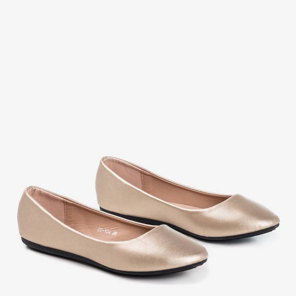 OUTLET Balerini de dama din piele ecologica aurie Mareusa - Pantofi