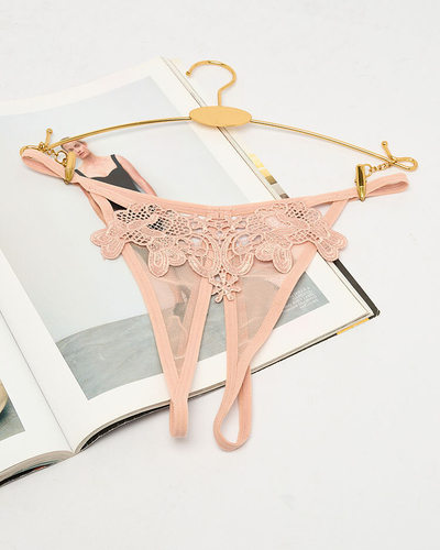 Royalfashion Chiloți tanga pentru femei Lace în bej