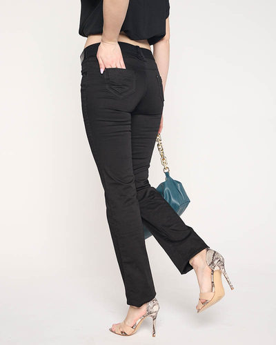 Blugi skinny negri de damă cu talie joasă - Îmbrăcăminte