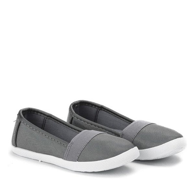 Szare dziewczęce slip - on Aurelina - Obuwie