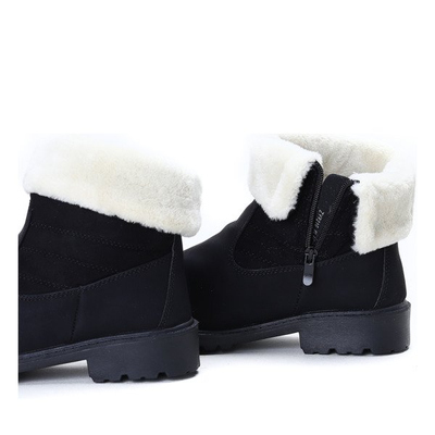 Czarne botki ocieplane Mameka- Obuwie