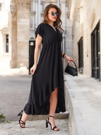 Rochie midi Royalfashion pentru femei cu tiv asimetric