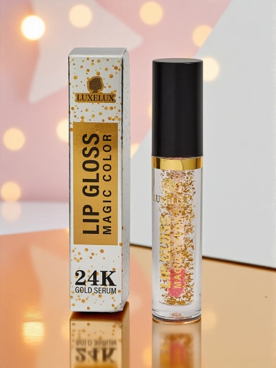 Luciu de buze incolor 24K hidratant cu particule de aur