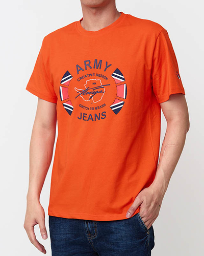 Tricou cu imprimeu barbatesc portocaliu - Imbracaminte