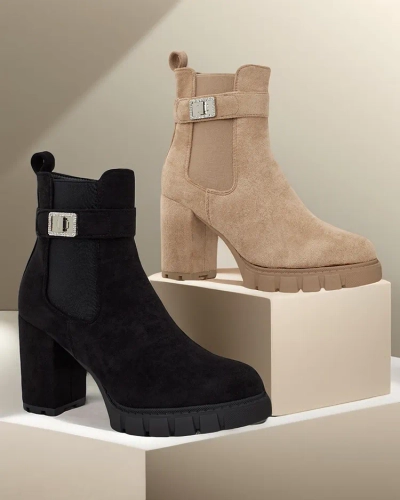 Ghete cu toc bloc pentru femei Royalfashion Effo