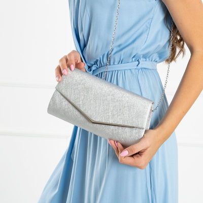Clutch de dama argintiu cu relief de sclipici - Genti de mana