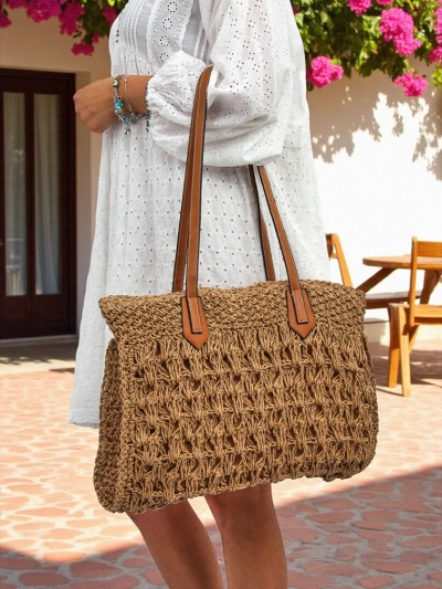 Royalfashion Geantă mare de damă din paie Coco Breeze