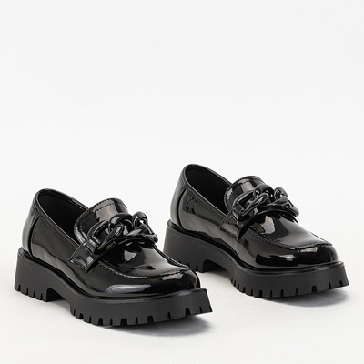 Pantofi dama lacuiti negri cu lant Retisi - Incaltaminte