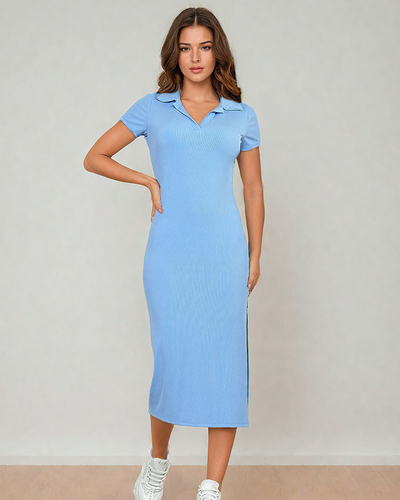 Royalfashion Rochie midi pentru femei cu guler