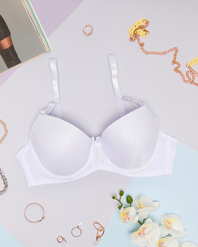 Sutien push-up cu model alb de damă - Lenjerie intimă