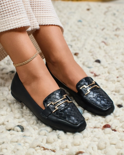 Royalfashion Mocasini negri pentru femei Bulerol