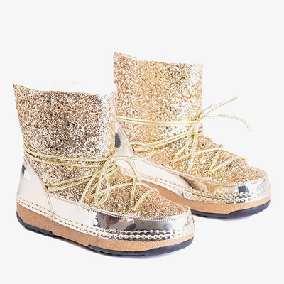 Cizme de zăpadă aurii cu finisaj sclipici de la Lomell - Încălțăminte