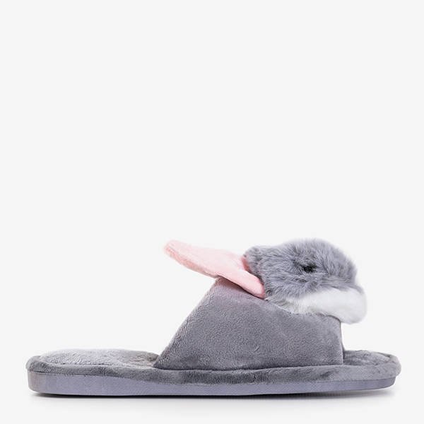 Papuci de iepuraș pentru femei gri Vixis - Încălțăminte