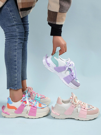 Royalfashion Sneakers sport pentru femei cu inserții din cauciuc Bubble
