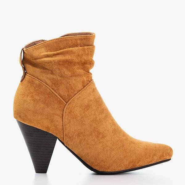 OUTLET Cizme maro cu toc triunghiular Lika - Pantofi