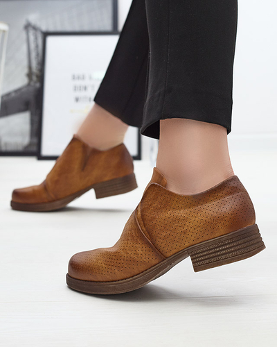 Cizme jumătăți din piele ecologică de damă Camel Ilioppa- Footwear
