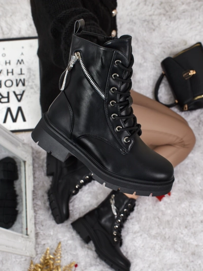 Botine Dama Venus Negre Piele Elegante de Toamnă