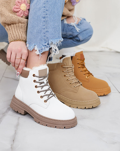 Royalfashion White cizme izolate pentru femei Radoras