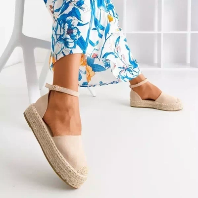OUTLET Espadrile de dama bej pe platforma Maritel - Pantofi