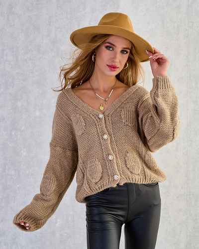 Royalfashion Pulover tricotat pentru femei cu nasturi