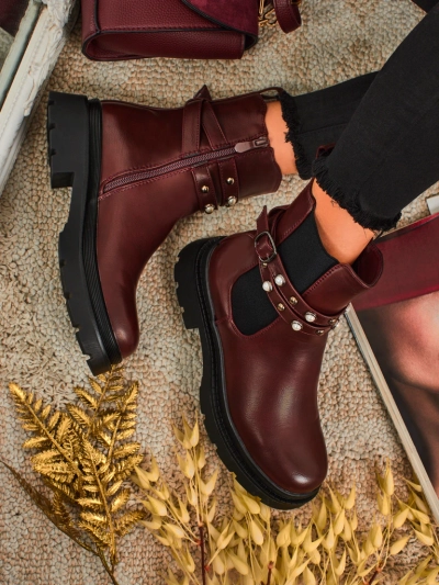 Botine înalte de damă din piele ecologică Pearl Mist