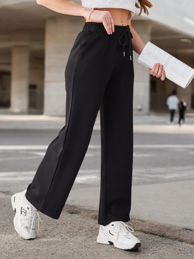 Pantaloni largi pentru femei Royalfashion cu plii
