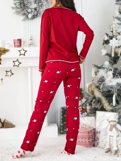 Pijamale de Crăciun din bumbac pentru femei Royalfashion cu urs polar