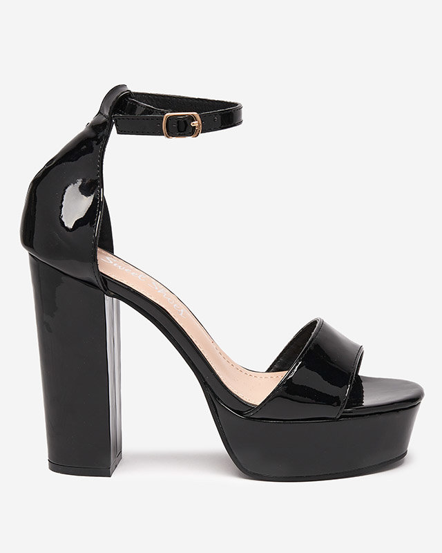 Sandale de damă negre cu toc mai înalt Berija - Încălțăminte