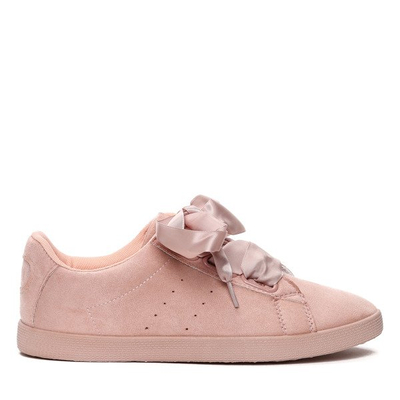 Różowe tenisówki sportowe ze wstążką Abby - Obuwie