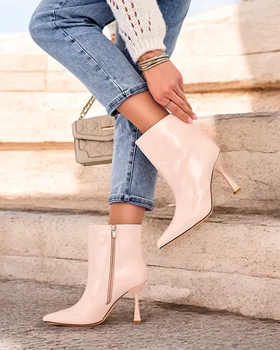 Royalfashion Loori lăcuite cizme cu toc stiletto pentru femei