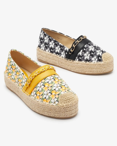 Espadrile florale negre Azzaxi- Footwear