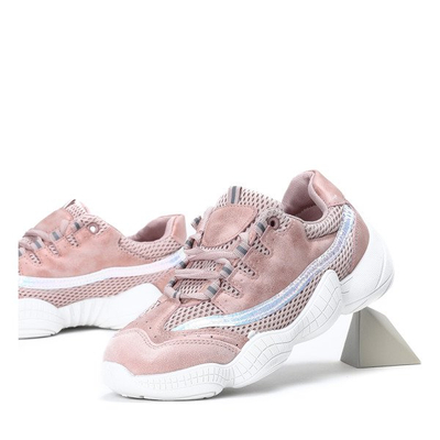 Różowe sportowe buty na wyższej podeszwie Zooey - Obuwie