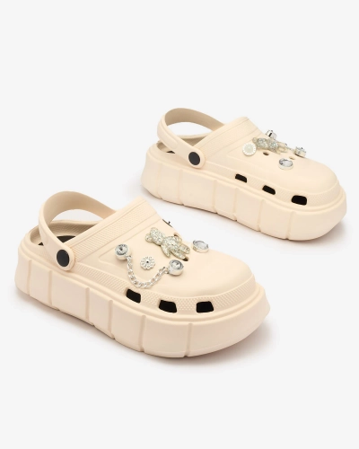 Royalfashion Șlapi de cauciuc pentru femei Cream Kooranza