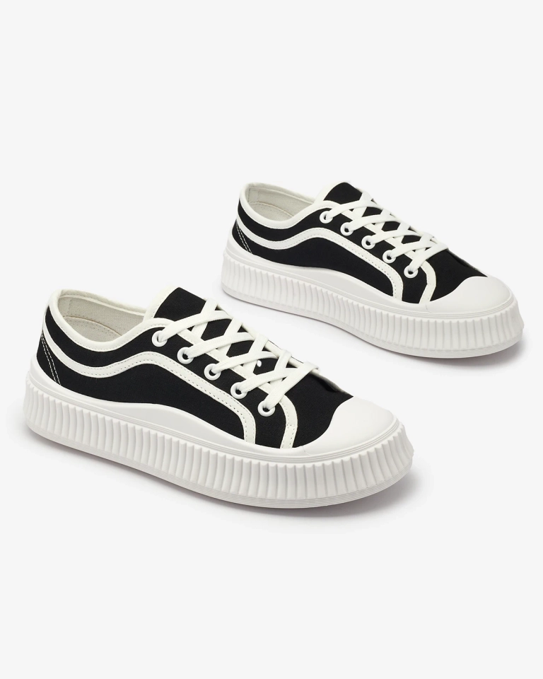 Royalfashion Adidași casual pentru femei de culoare neagră Lerianna