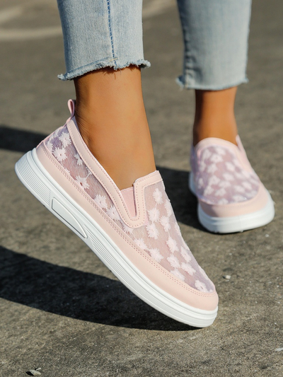 Loafers din plasă pentru femei Royalfashion cu flori Emzos