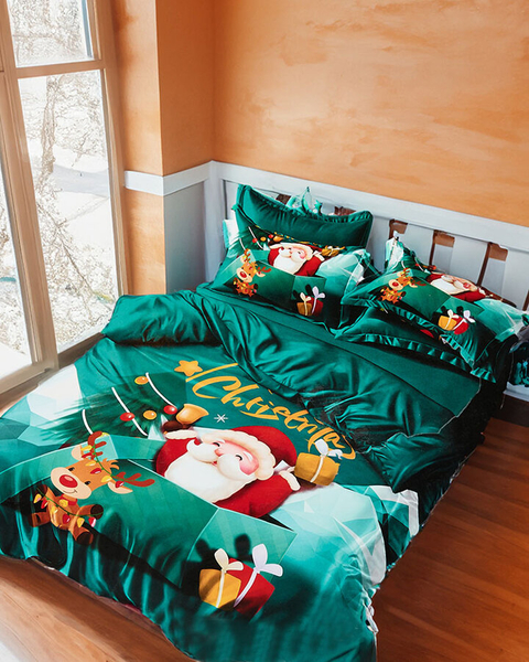 Royalfashion Lenjerie de pat de Crăciun 140x200 set de 4 PIEȚE