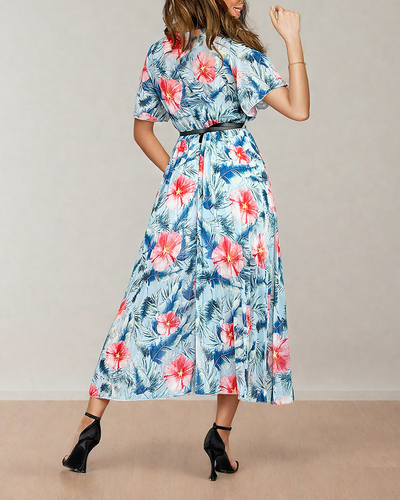 Royalfashion Rochie midi plisată cu motive florale pentru femei
