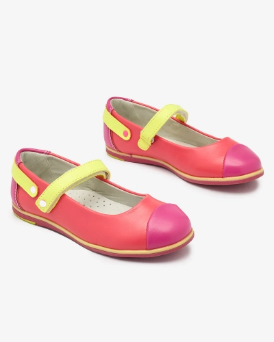 Balerini roz pentru fete cu curea Ousupi- Footwear